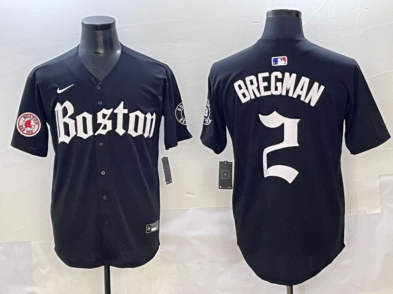 Men 2025 Boston Red Sox #2 Bregman Black Five generations Joint Name Nike MLB Jersey style 19->boston red sox->MLB Jersey